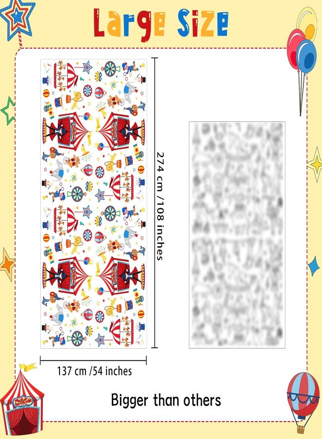 UNIIDECO Circus Carnival Coloring Tablecloth, Carnival Circus Party Decorations Coloring Activities Dispoasble Paper Painting Tablecloths Table Cover for Classroom Decor Birthday 54 x 108 in (1 Pack) - Image 2